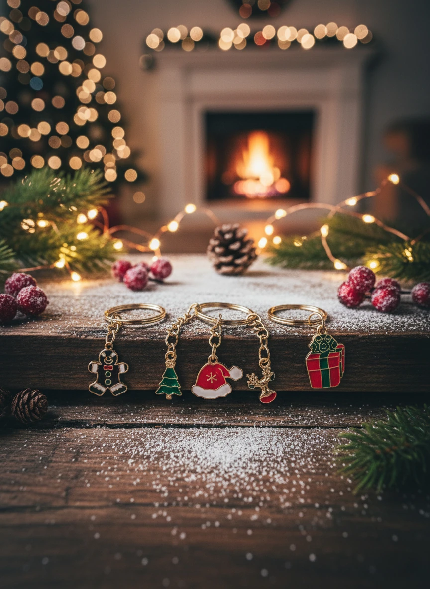 Yılbaşı temalı 5'li anahtarlık seti