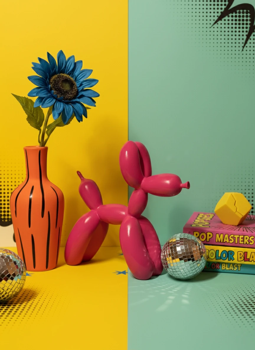 Balon Köpek Pop Art Pembe (Büyük)