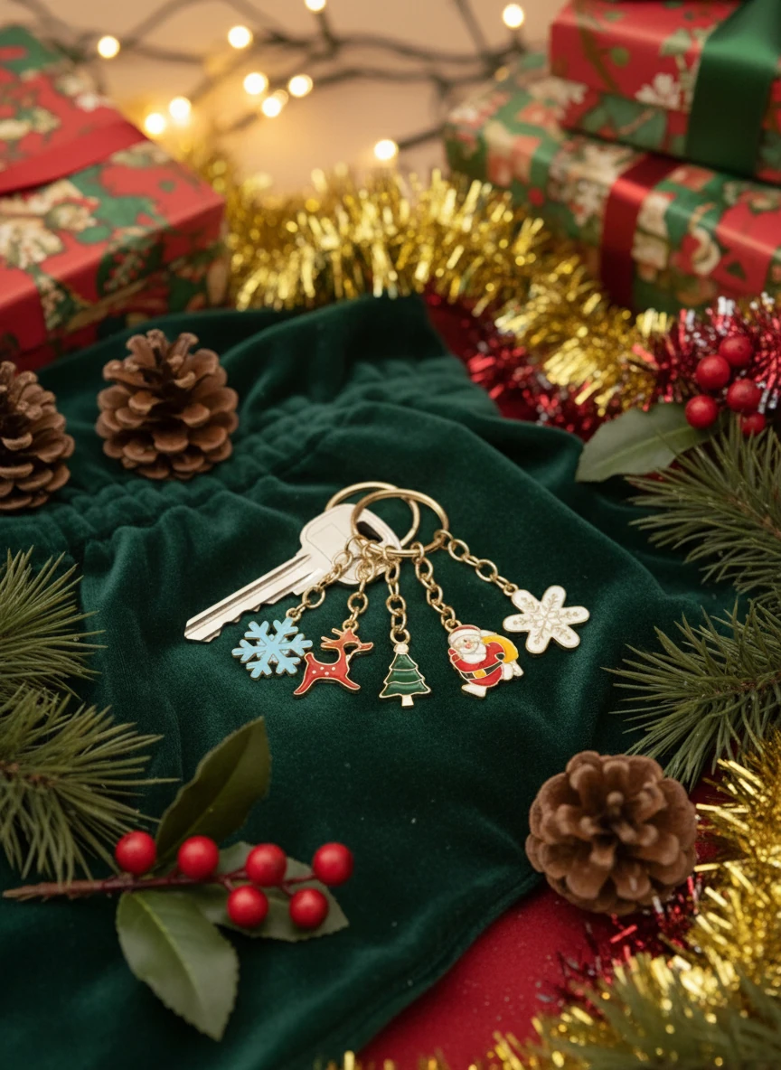 Yılbaşı temalı 5'li anahtarlık seti