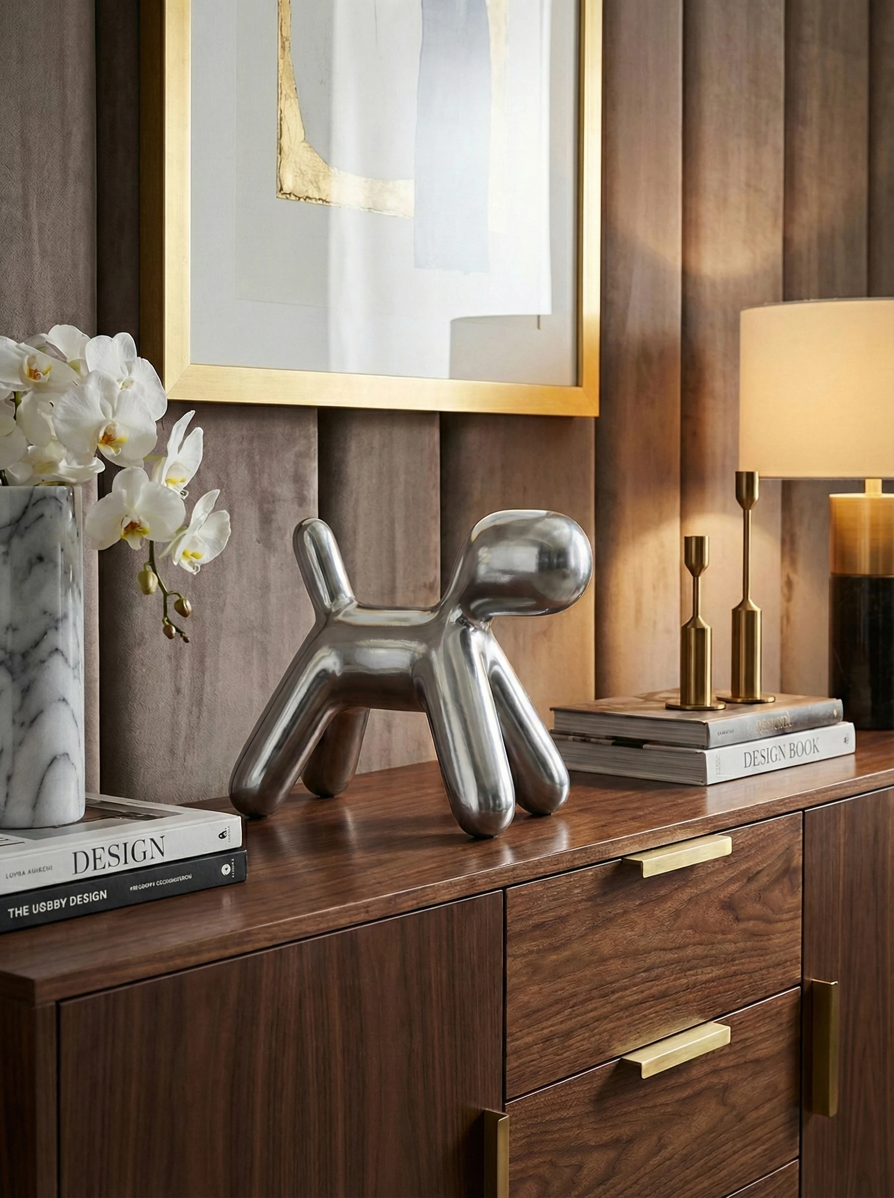 Modern Köpek Büyük (Krom)