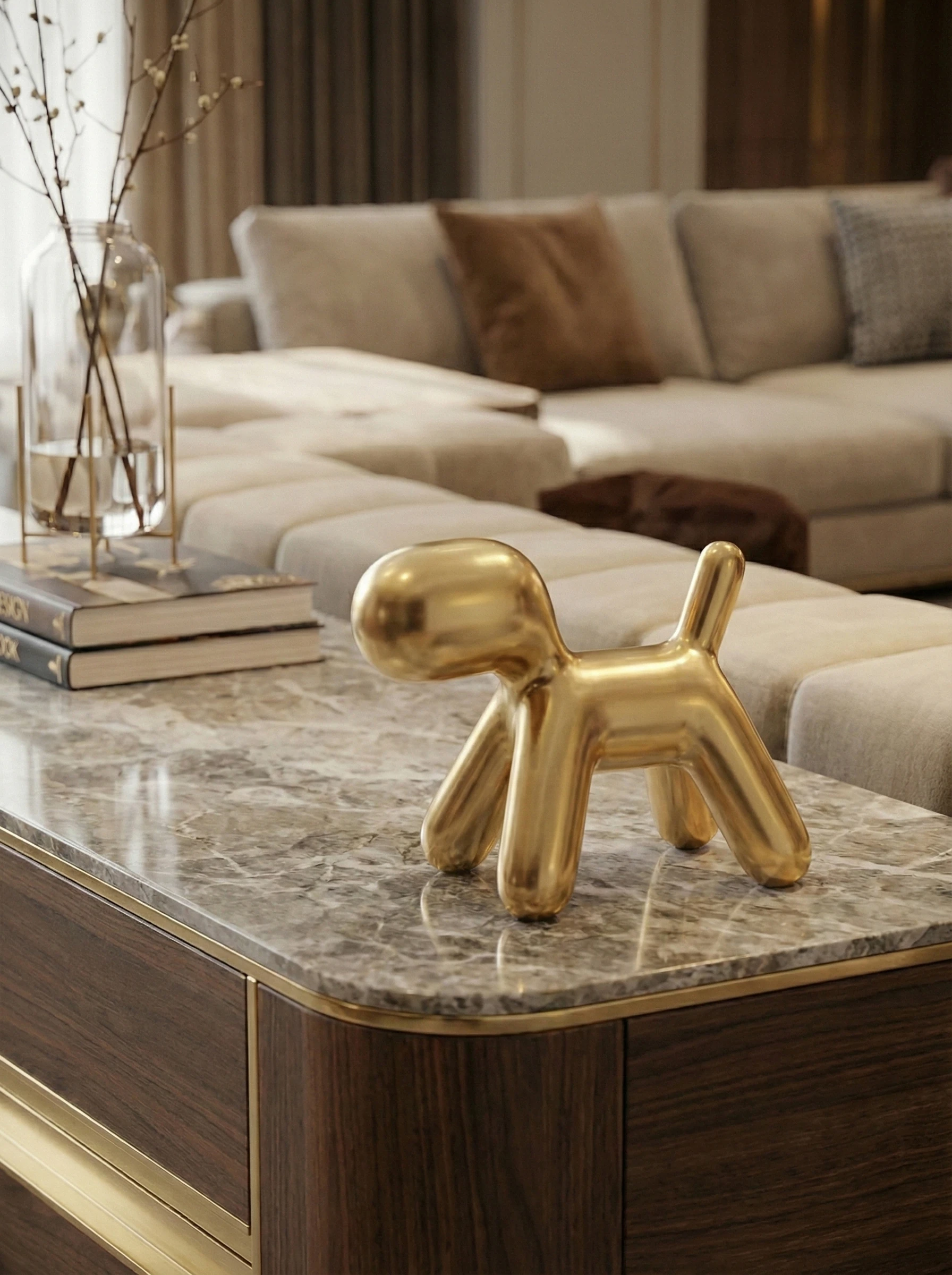 Modern Köpek Küçük (Gold)