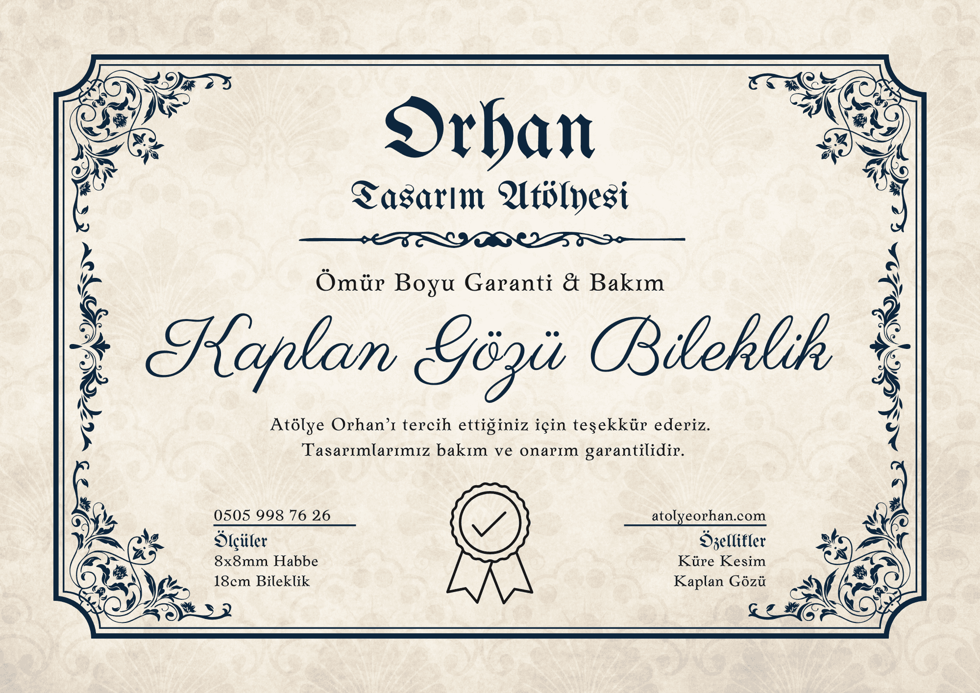 Kaplan Gözü Bileklik H&L Model