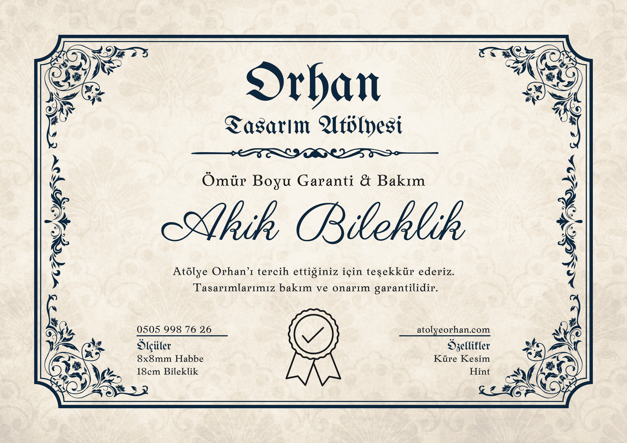 Hint Akik Bileklik H&L Model