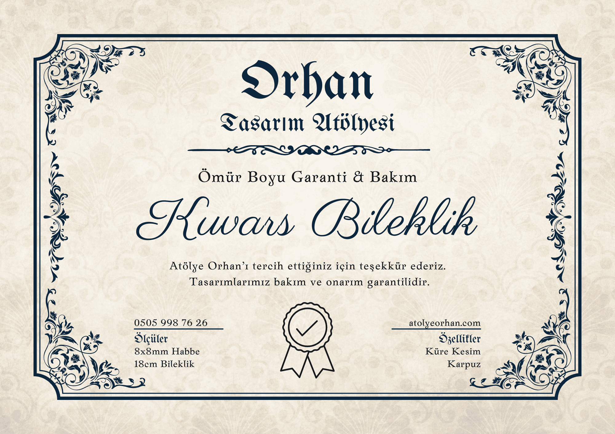 Karpuz Kuvars Bilekliği H&L Model 