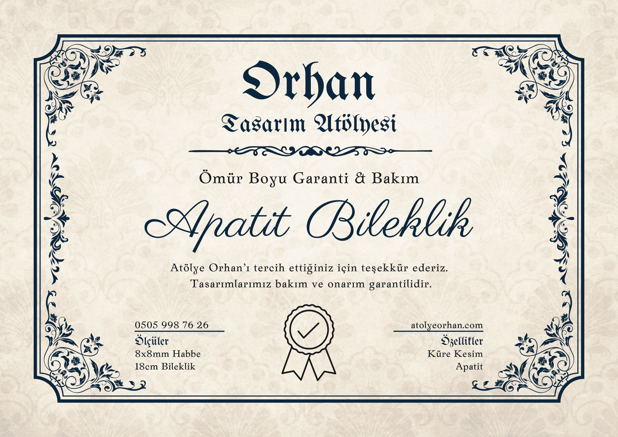 Apatit Bileklik H&L Model - Faset Kesim