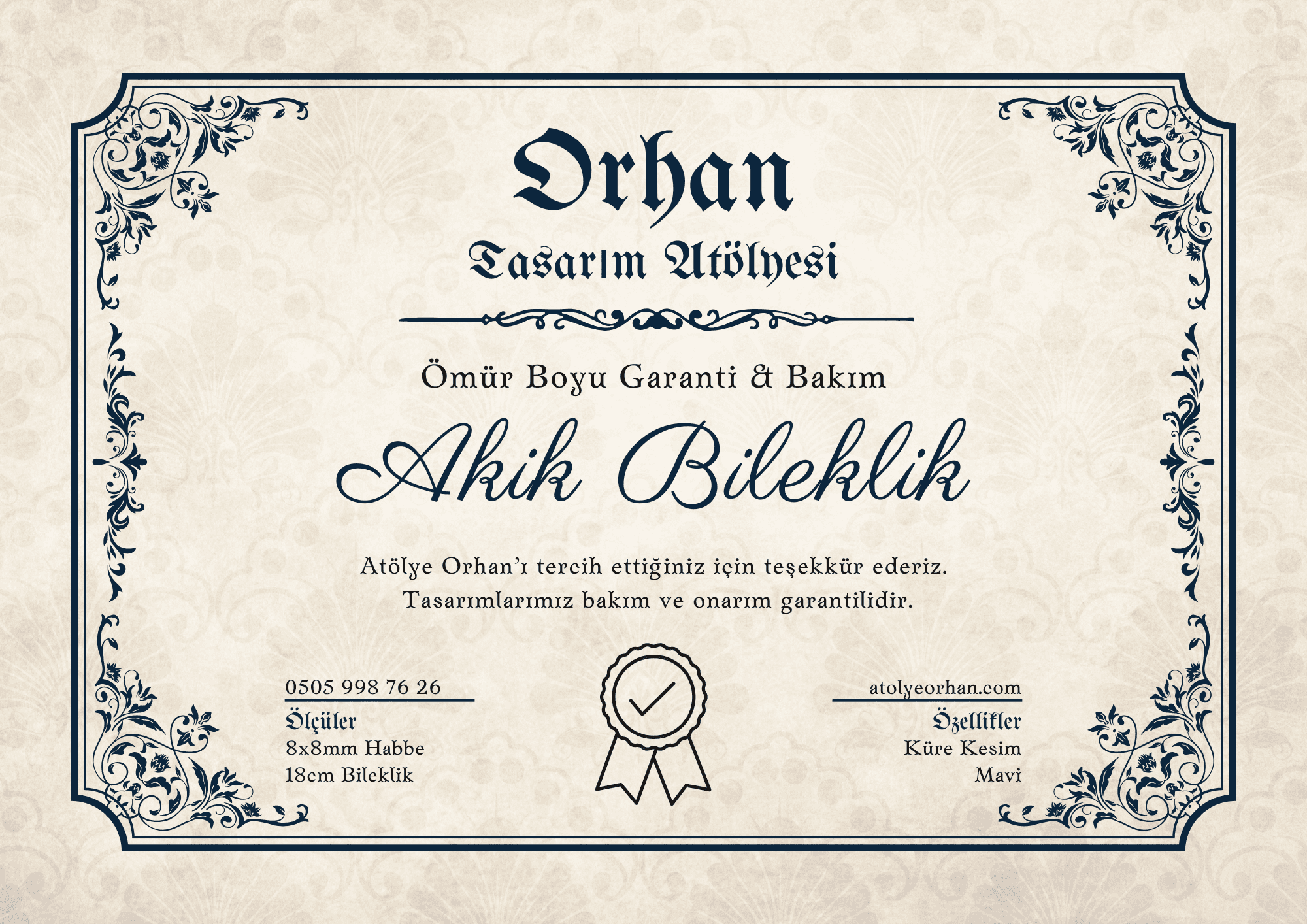 Mavi Akik Bileklik H&L Model - Faset Kesim