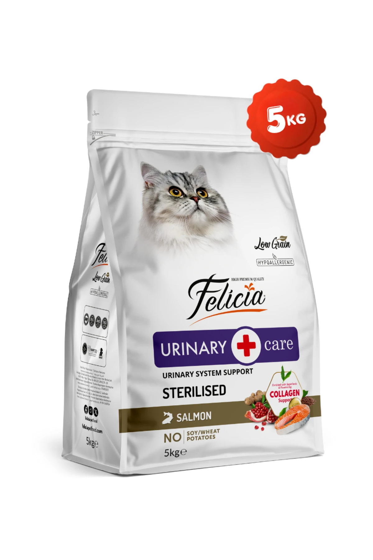 Kolajen Destekli Hipoalerjenik Somonlu Kısırlaştırılmış Yetişkin Kedi Maması 5KG