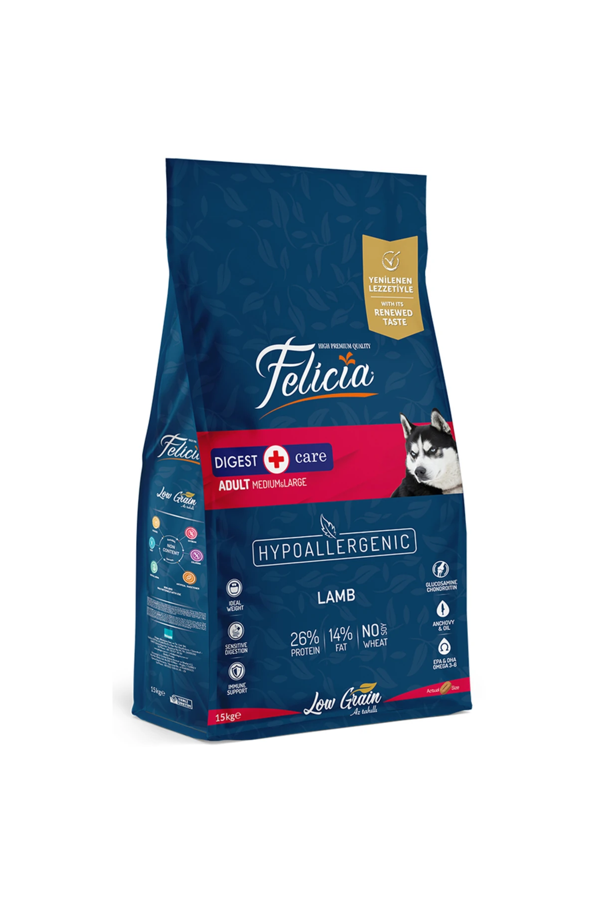 15 Kg Yetişkin Kuzulu M/Large Az Tahıllı Breed HypoAllergenic Köpek Maması