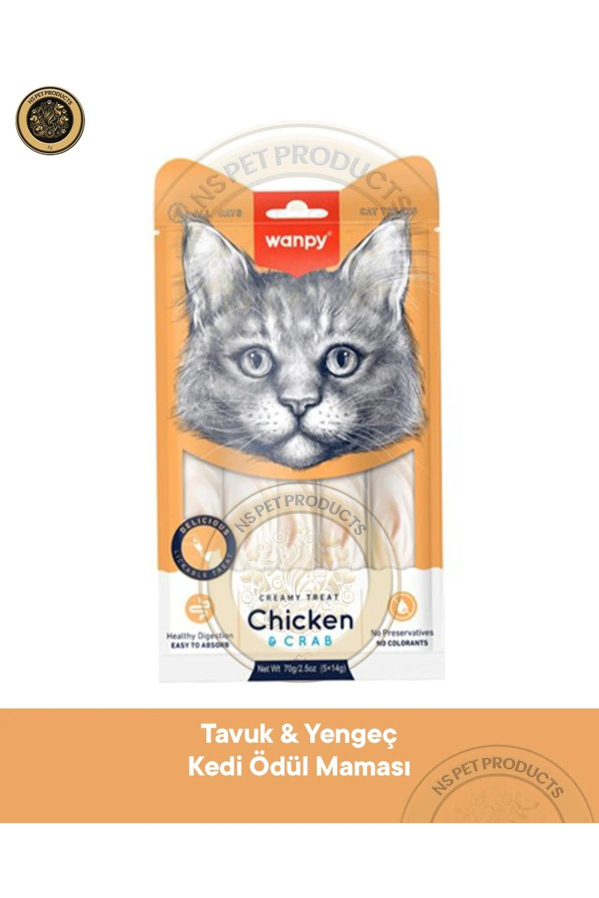 Tavuk-Yengeç Kedi Krema Ödül Maması 5x14gr