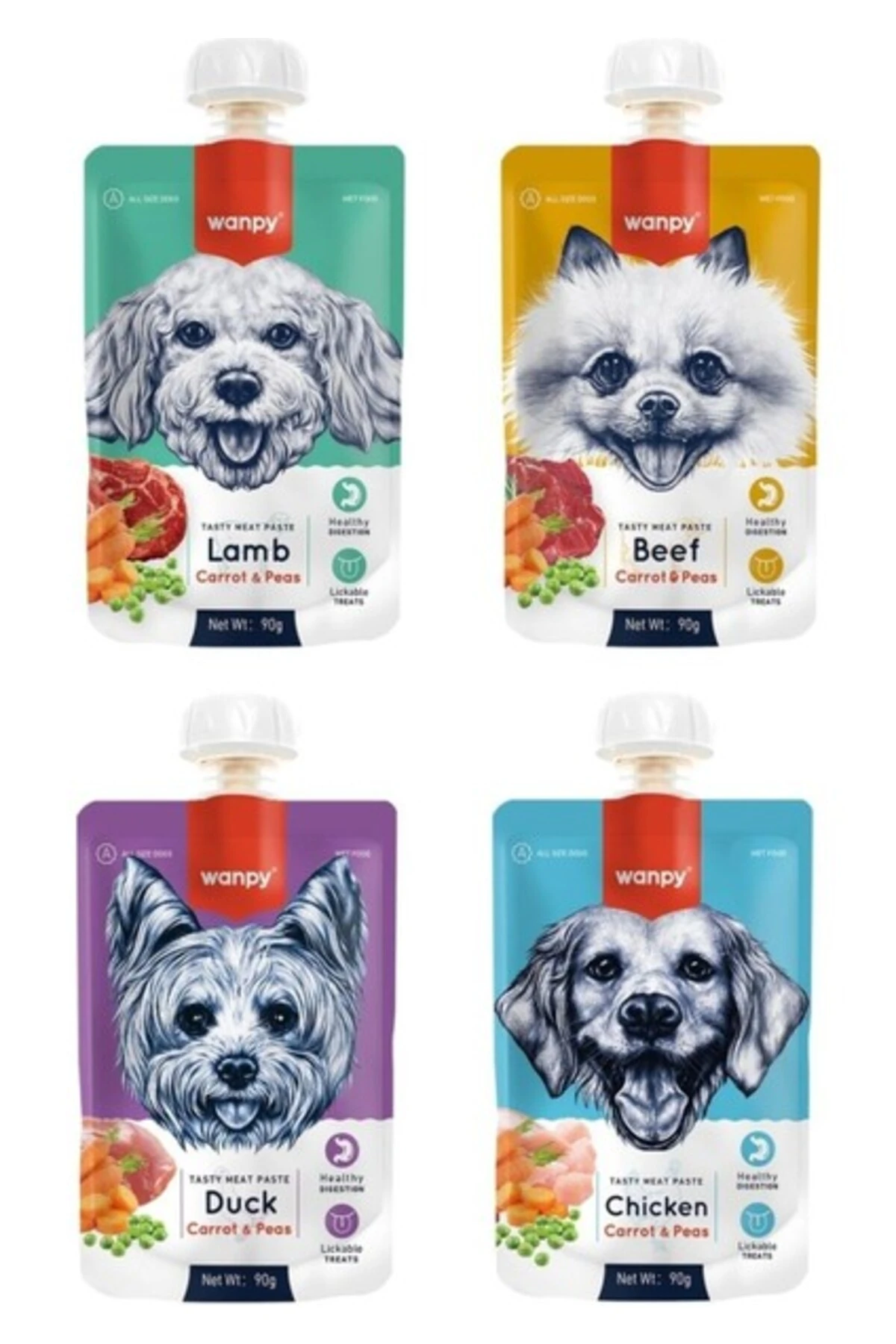 4 Çeşit Karma Taze Köpek Et Ezmesi 90 Gr. X 4 Adet