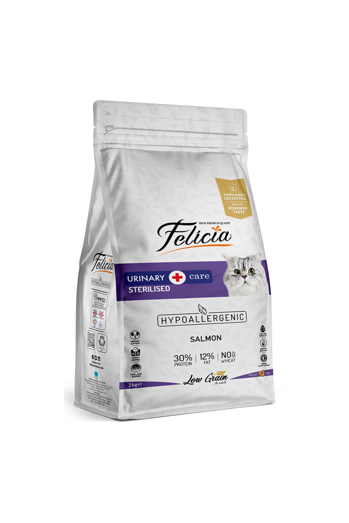 2 Kg Sterilised Somonlu Az Tahıllı HypoAllergenic Kedi Maması