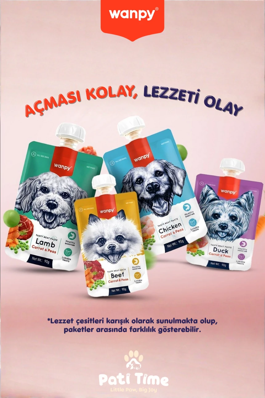 Kolajenli Somonlu Az Tahıllı Small/Mini Yetişkin Köpek Maması /Mini HypoAllergenic Köpek Maması 3Kg + 4 ADET Wanpy Ezme 90gr