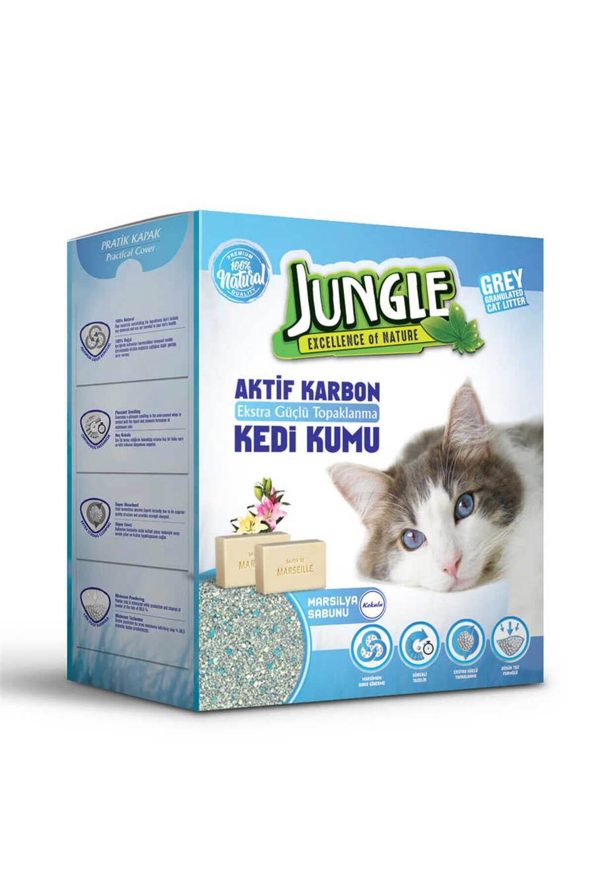 Aktif Karbonlu Kedi Kumu Marsilya Sabunlu 6 Litre 5,1 Kg
