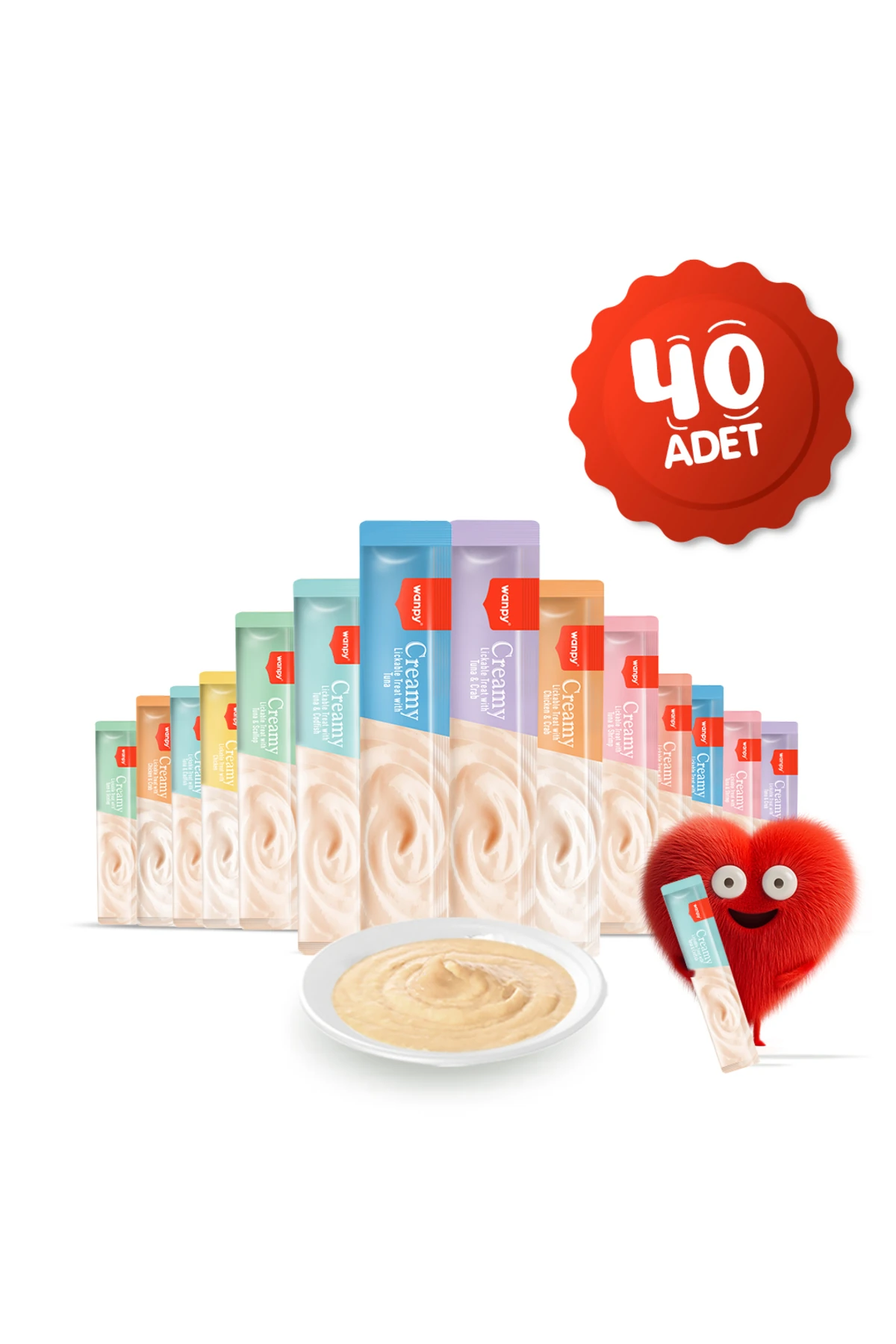 Krema Kedi Ödül Maması 14gr (40 Adet) (Karışık Çeşitli)