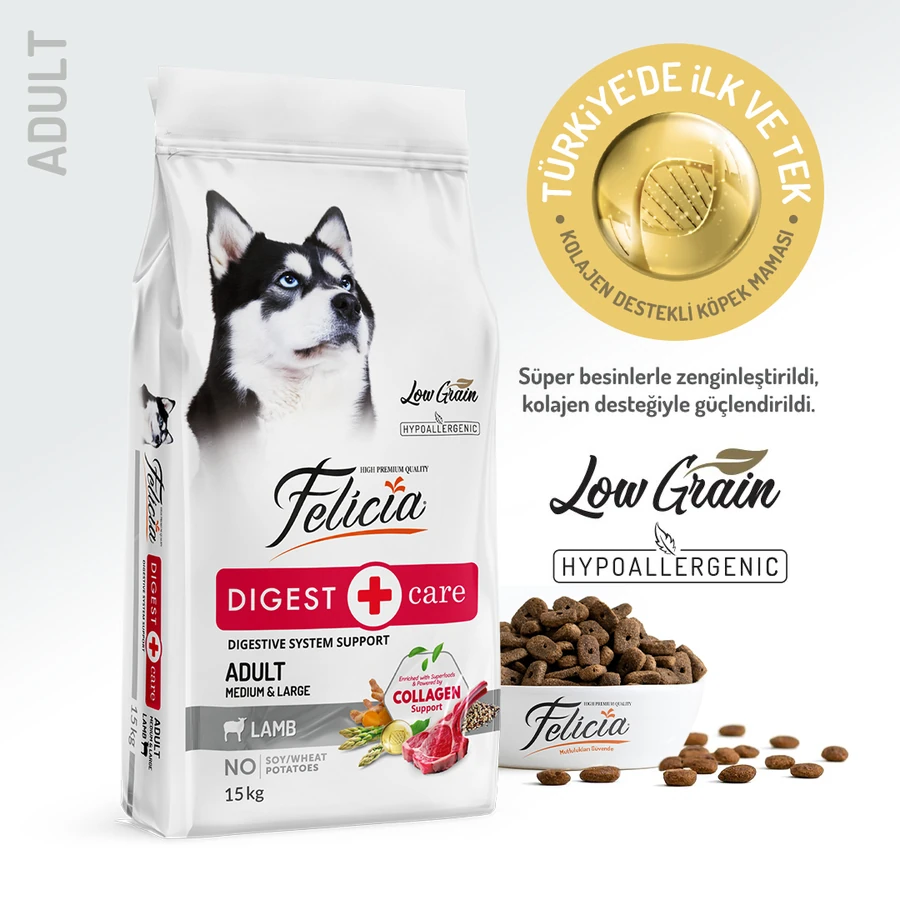 Az Tahıllı Kuzulu M/L Breed Hypoallergenic Yetişkin Köpek Maması 15 Kg