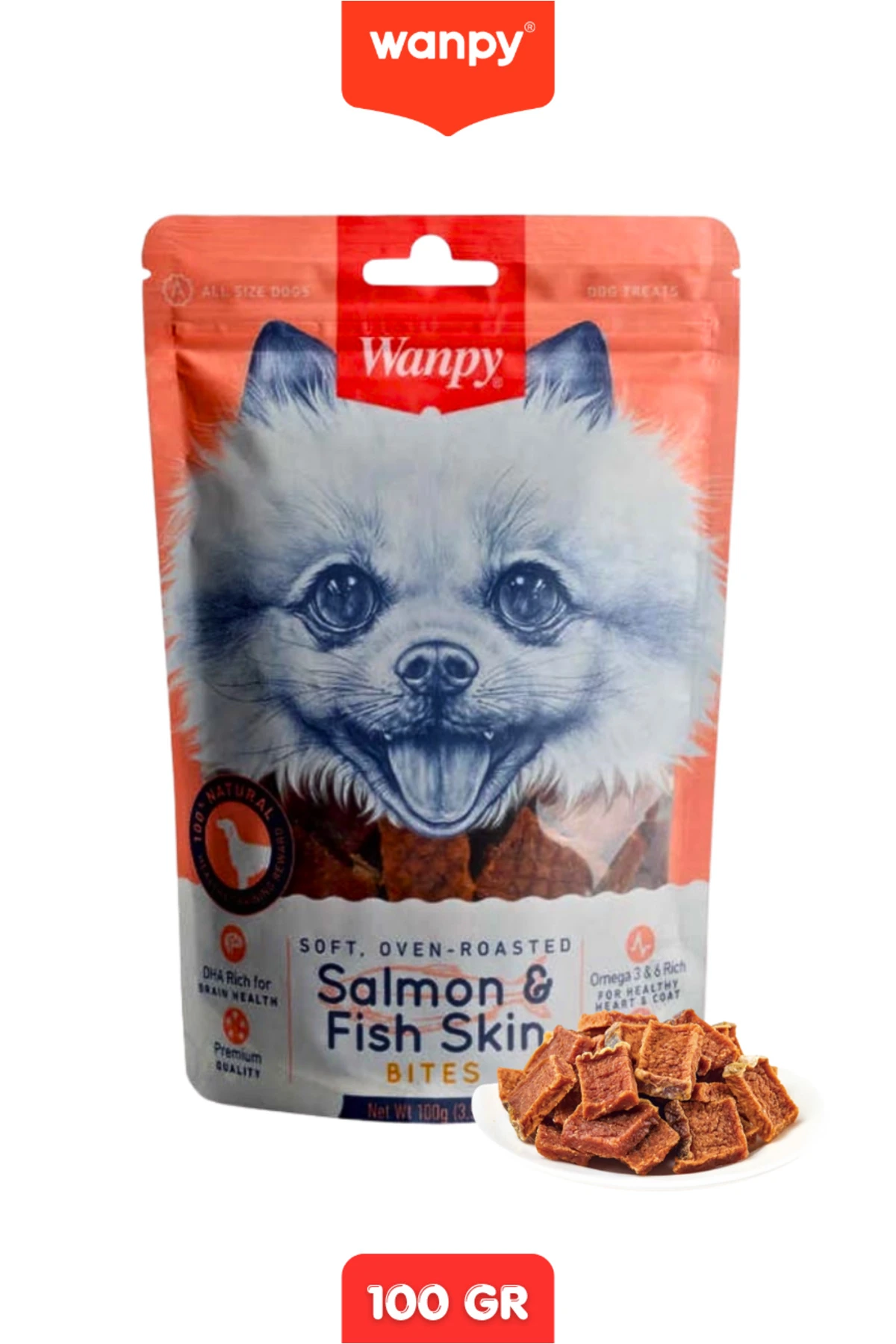 Gerçek Somon Dilimleri Köpek Ödülü Köpek Ödül Maması 100 Gr