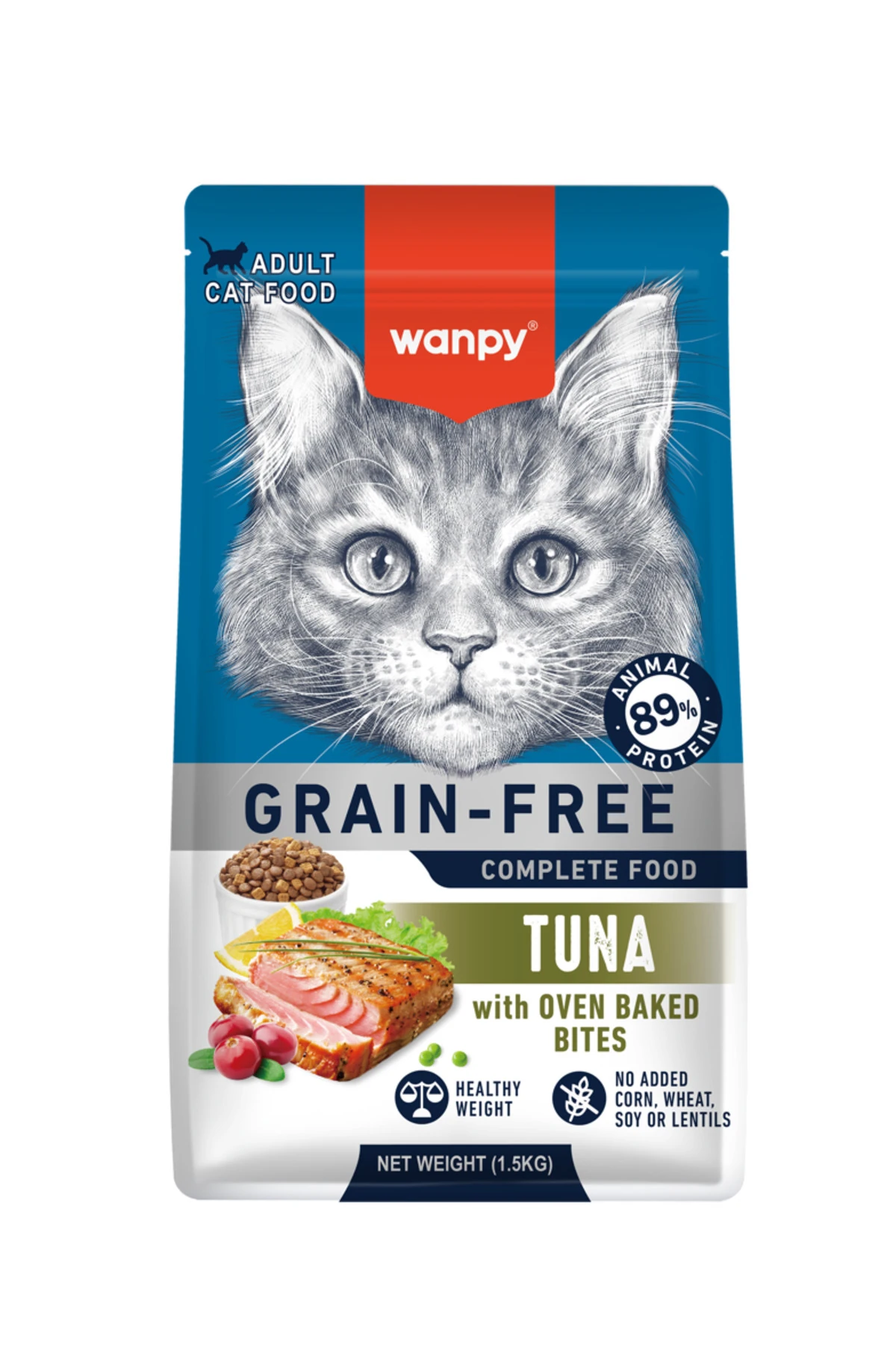 Tahılsız Süper Premium %89 Hayvansal Protein Içerikli Tuna Balıklı 1.5 Kg Kedi Maması