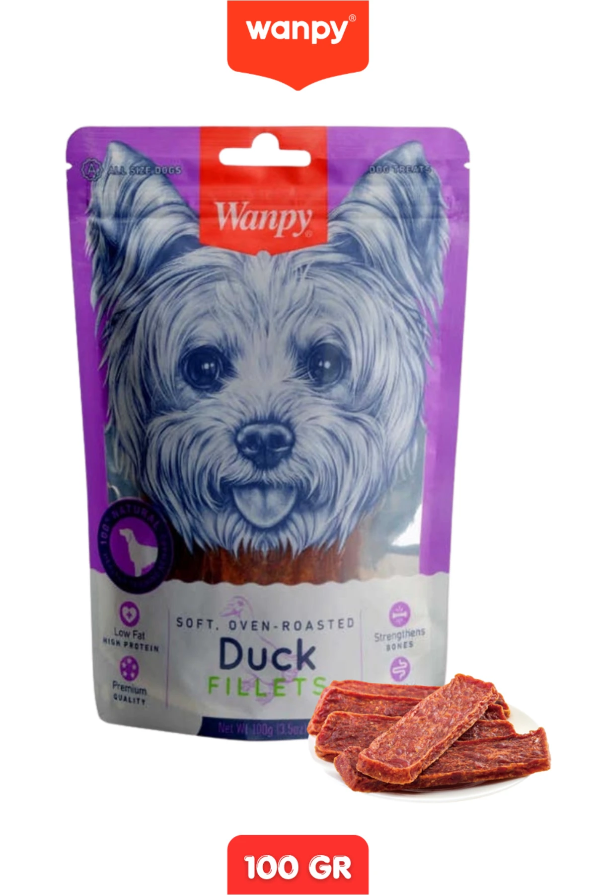 Gerçek Ördek Fileto Köpek Ödülü Köpek Ödül Maması 100 Gr