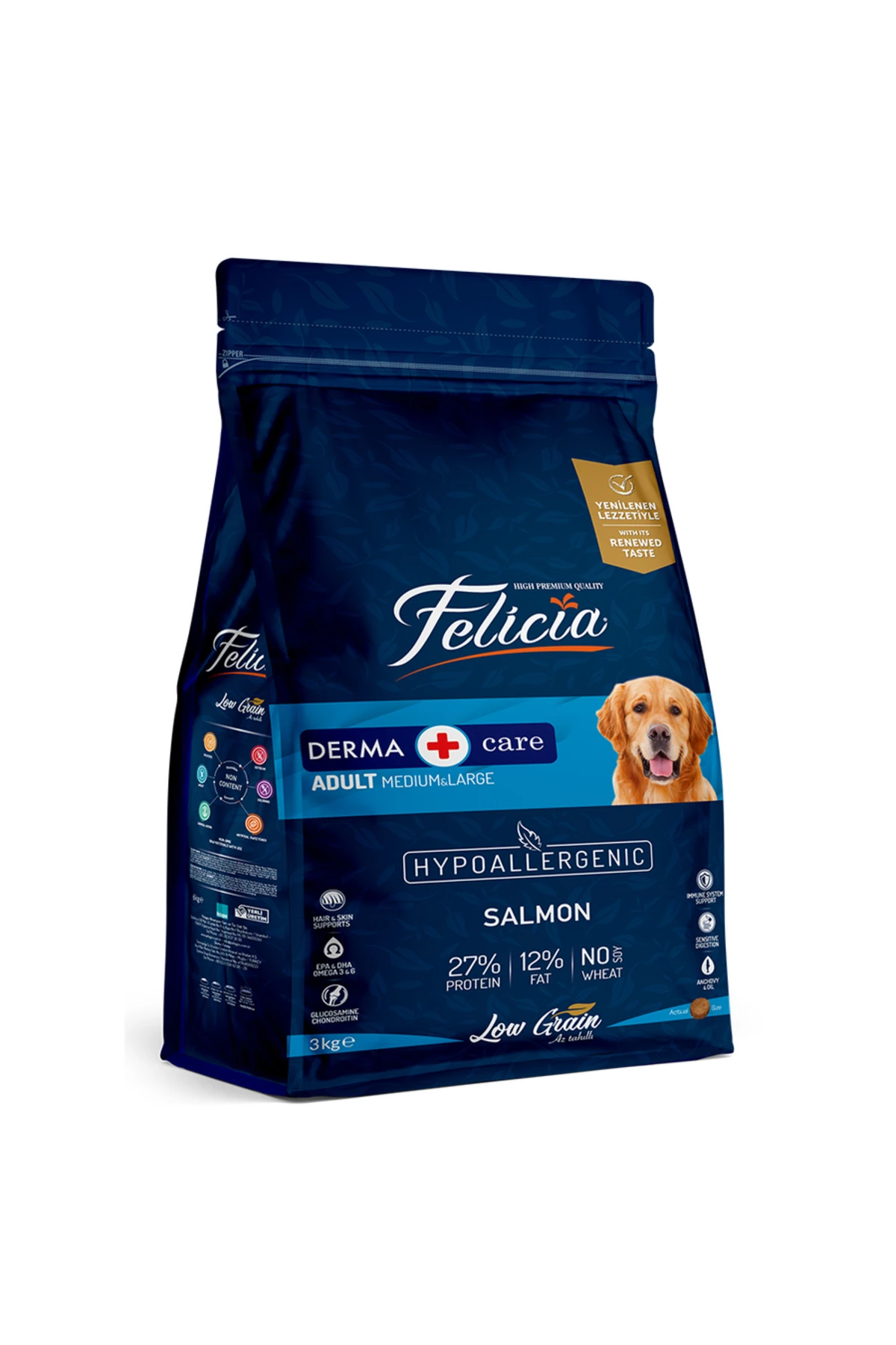 3 Kg Yetişkin Somonlu M/Large Az Tahıllı Breed HypoAllergenic Köpek Maması