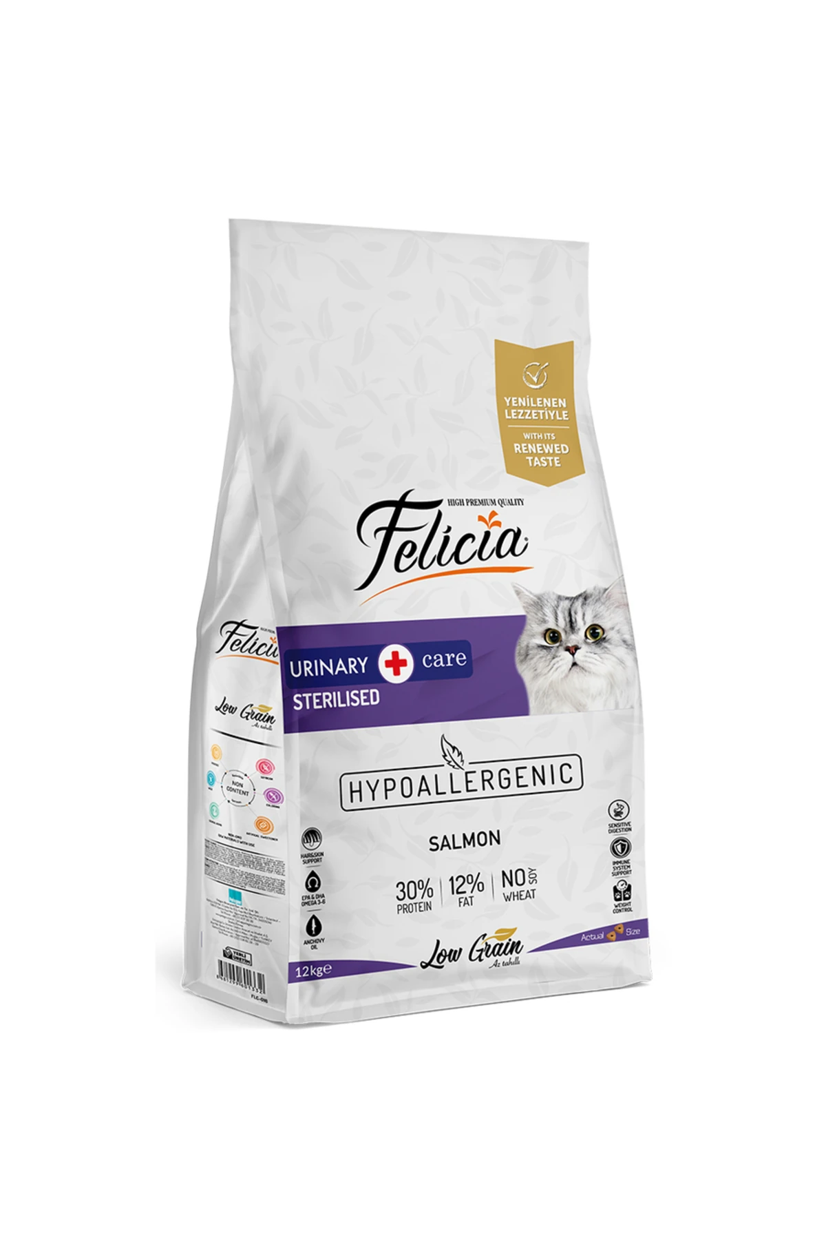 12 Kg Sterilised Somonlu Az Tahıllı HypoAllergenic Kısır Kedi Maması