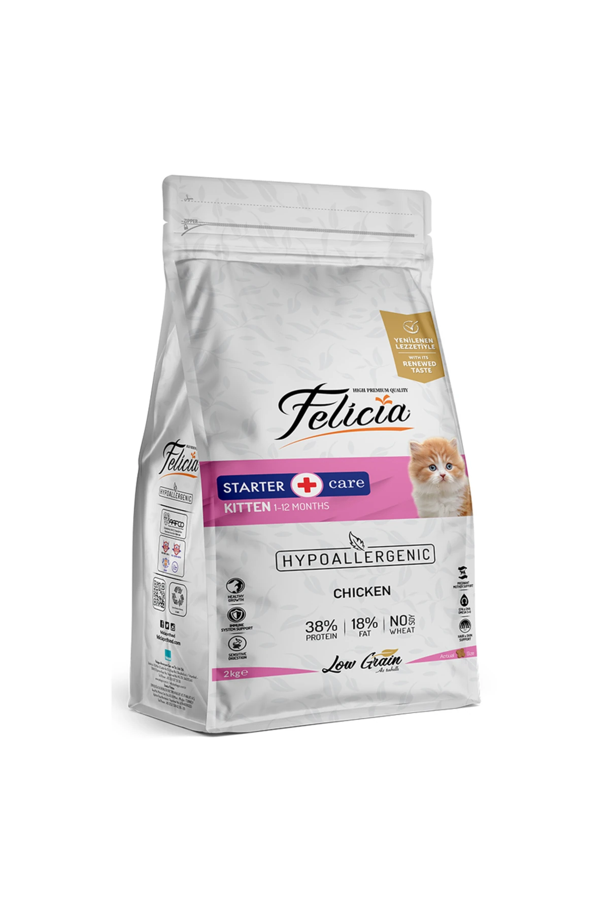 2 Kg Yavru Tavuklu Az Tahıllı HypoAllergenic Kedi Maması