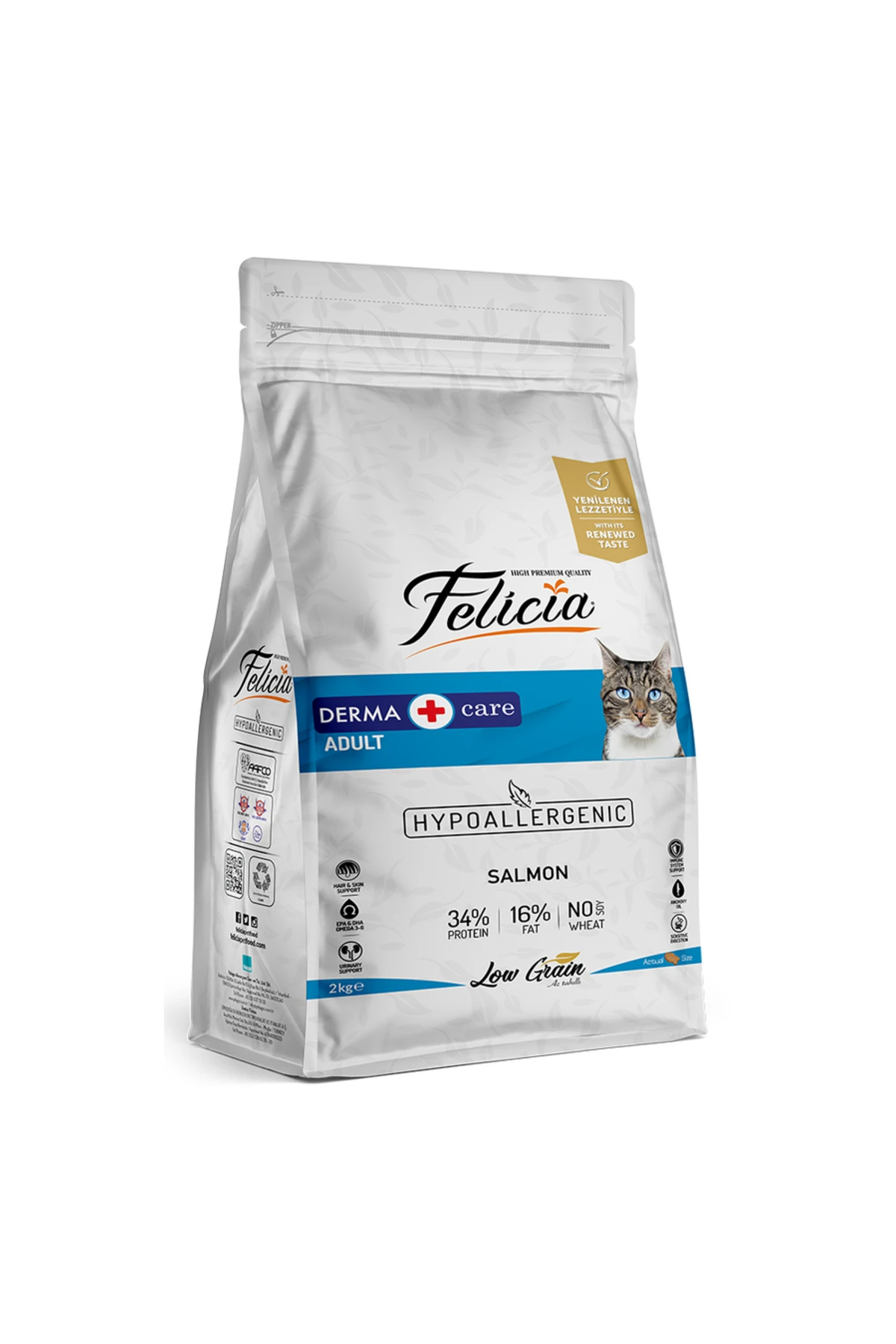 2 Kg Yetişkin Somonlu Az Tahıllı HypoAllergenic Kedi Maması