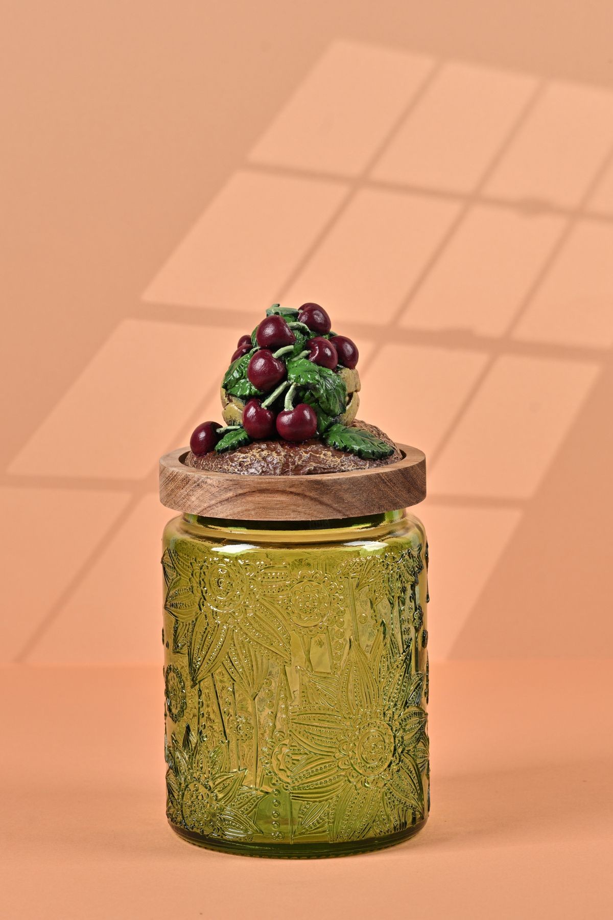 El Yapımı Özel Tasarım Kavanoz & Vişne 700 ml