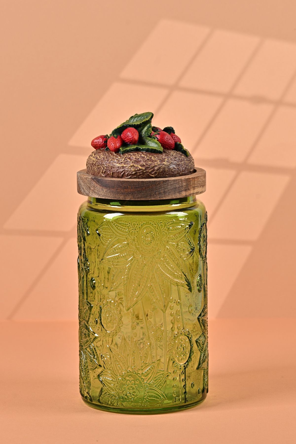 El Yapımı Özel Tasarım Kavanoz & Çilek 1000 ml