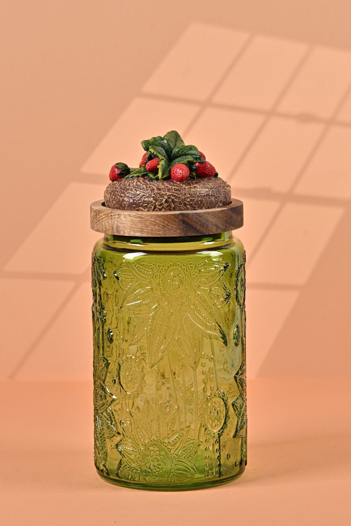 El Yapımı Özel Tasarım Kavanoz & Çilek 1000 ml