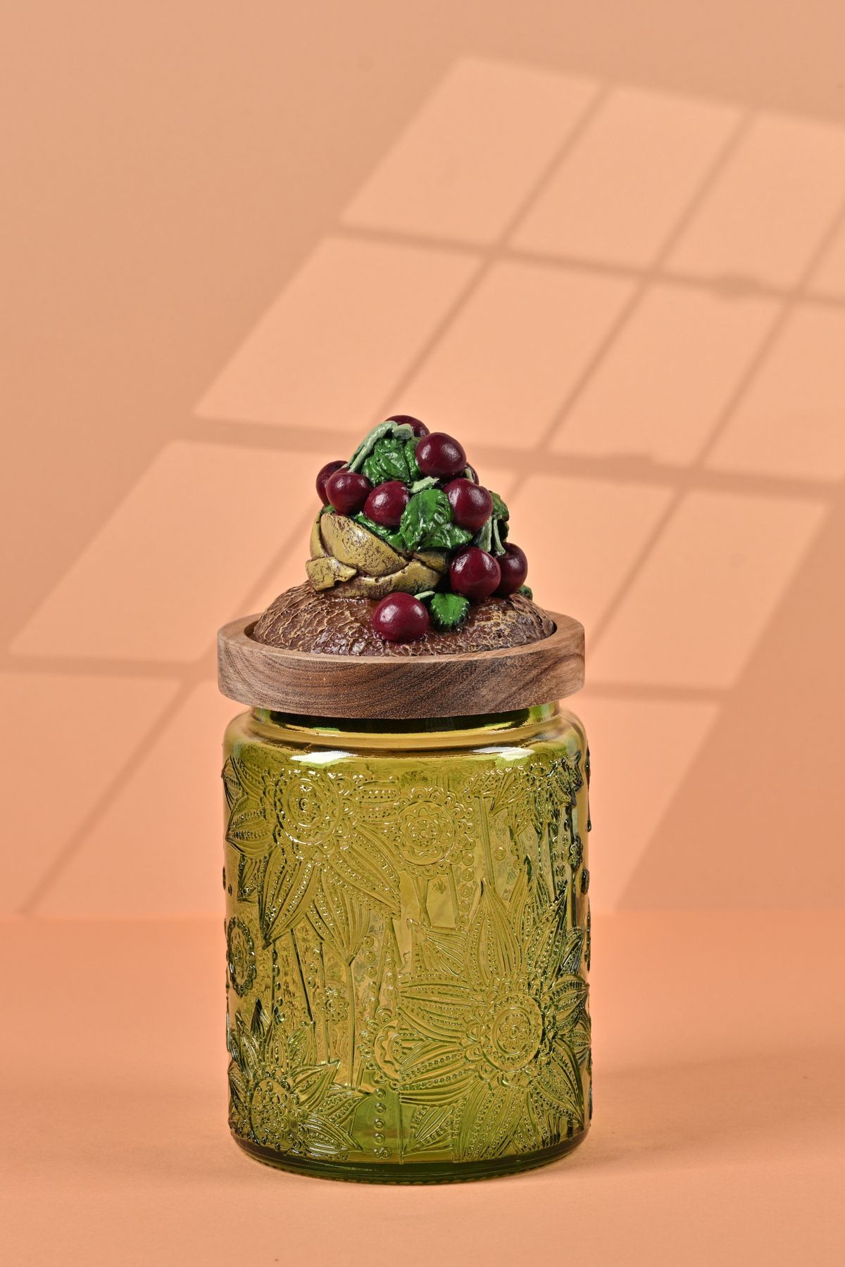 El Yapımı Özel Tasarım Kavanoz & Vişne 700 ml