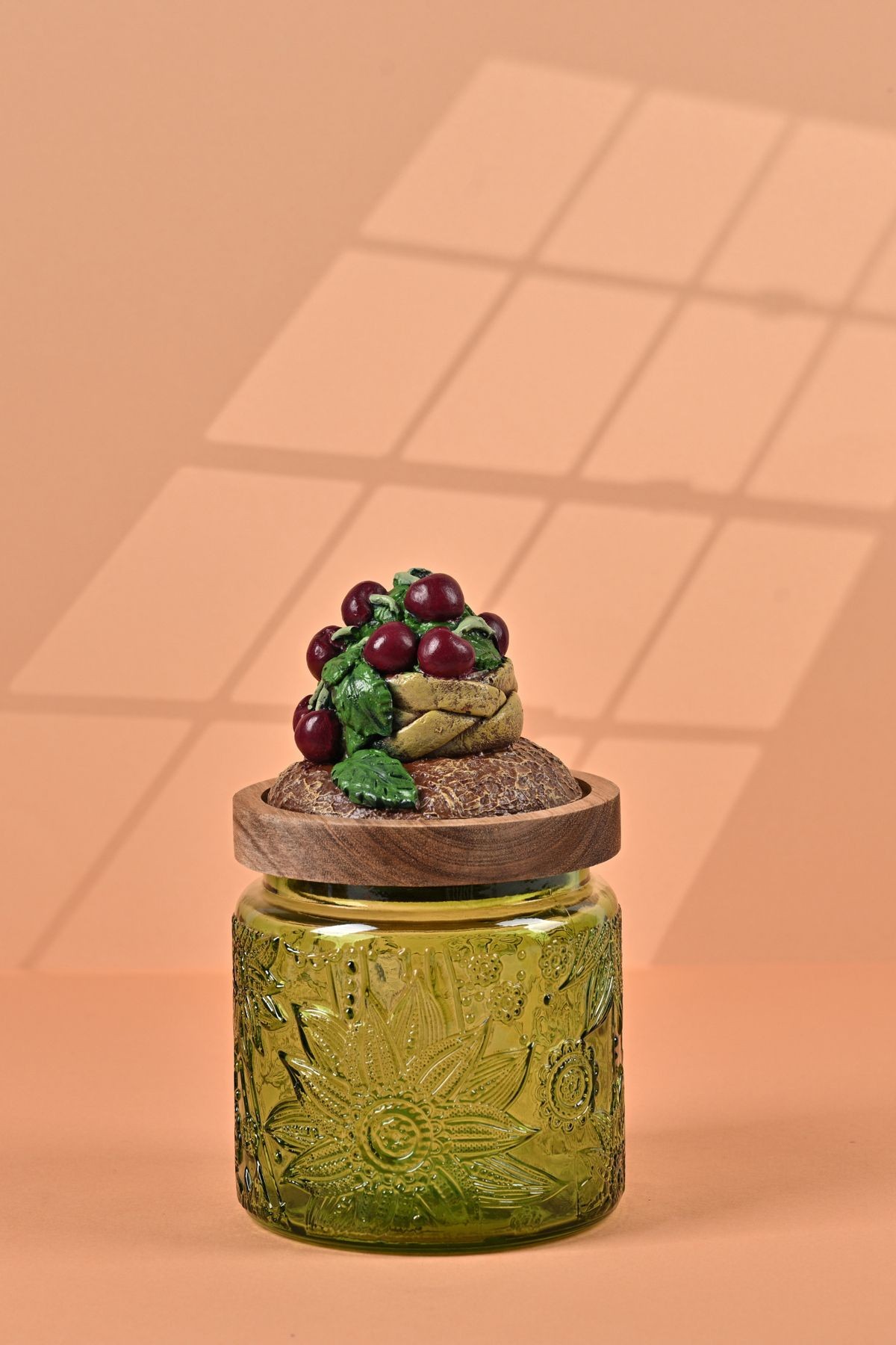 El Yapımı Özel Tasarım Kavanoz & Vişne 500 ml