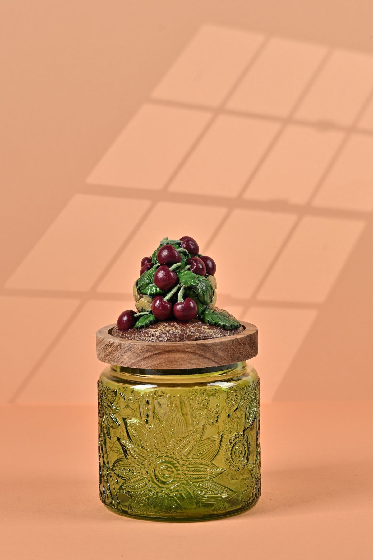 El Yapımı Özel Tasarım Kavanoz & Vişne 500 ml