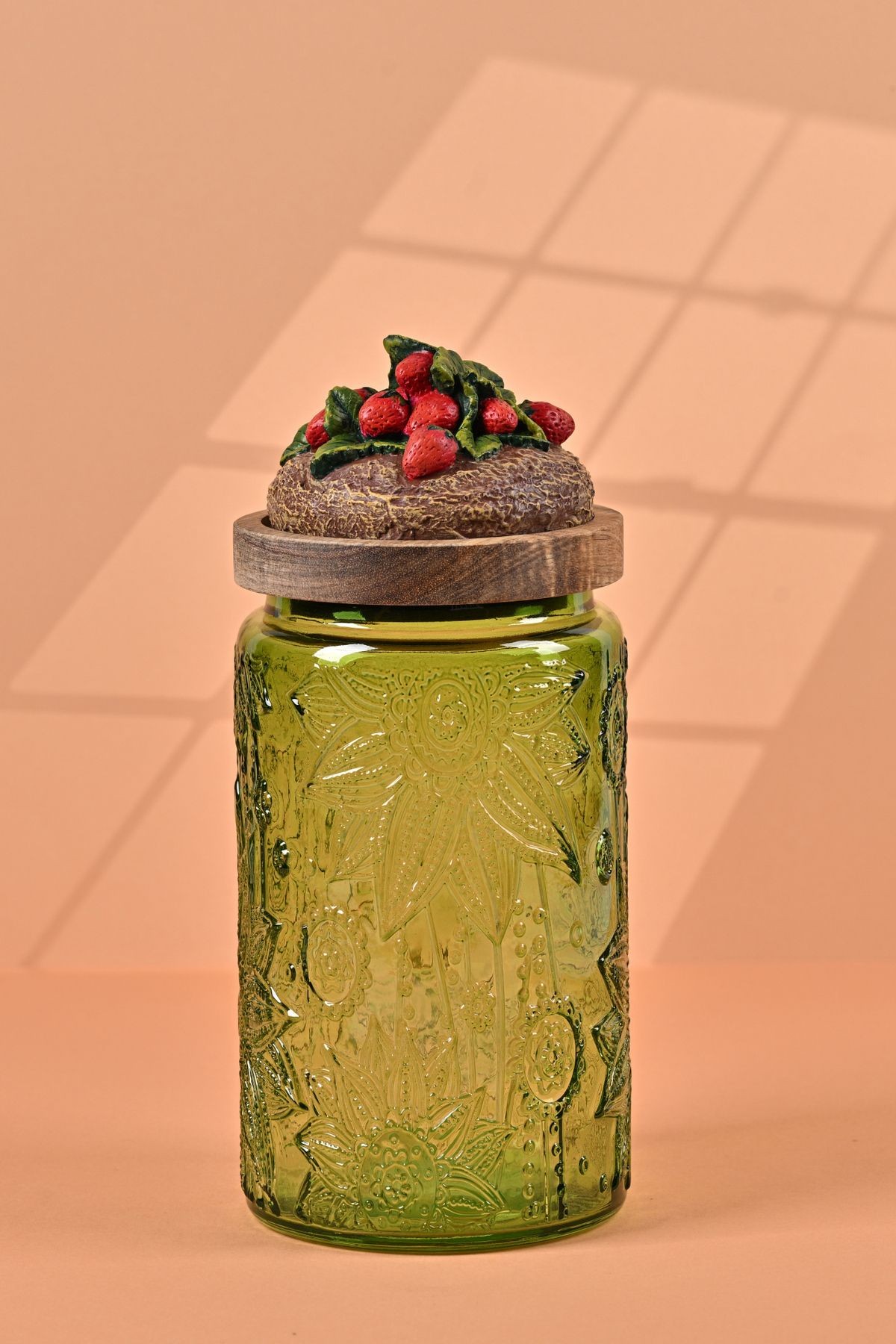 El Yapımı Özel Tasarım Kavanoz & Çilek 1000 ml