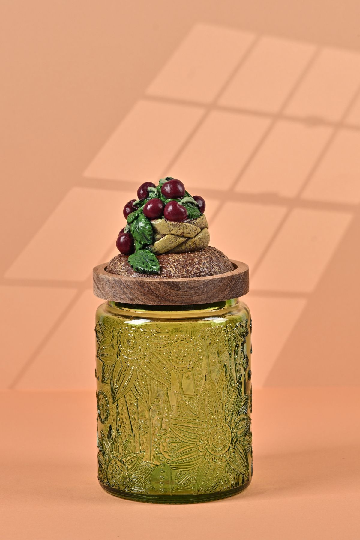 El Yapımı Özel Tasarım Kavanoz & Vişne 700 ml