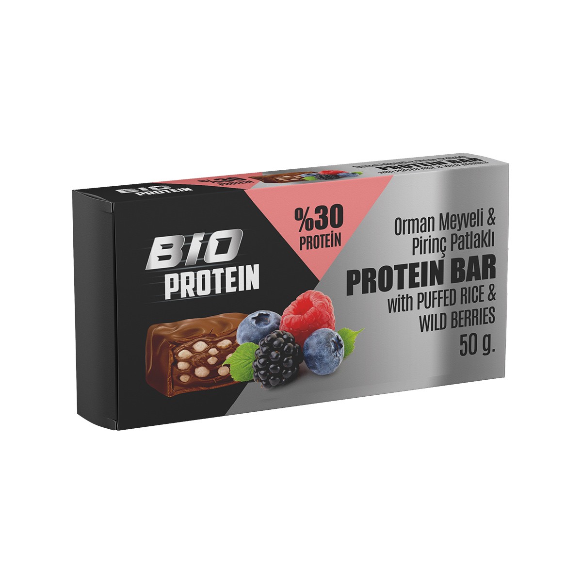 Bio Protein Pirinç Patlaklı Protein Bar - Orman Meyveli