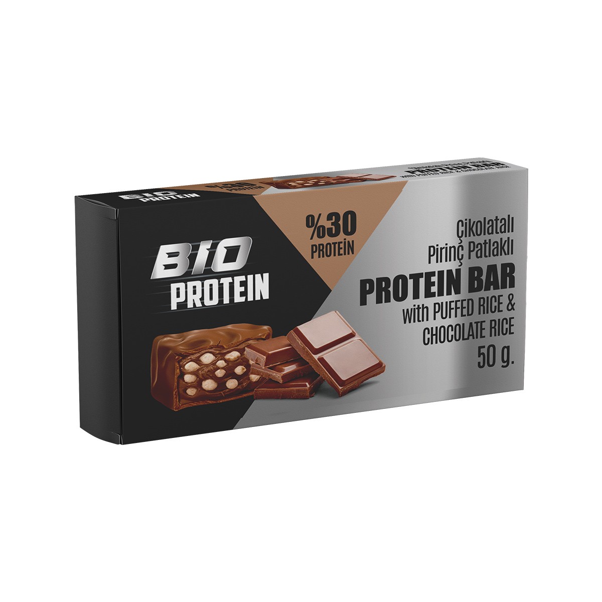 Bio Protein Pirinç Patlaklı Protein Bar - Çikolata
