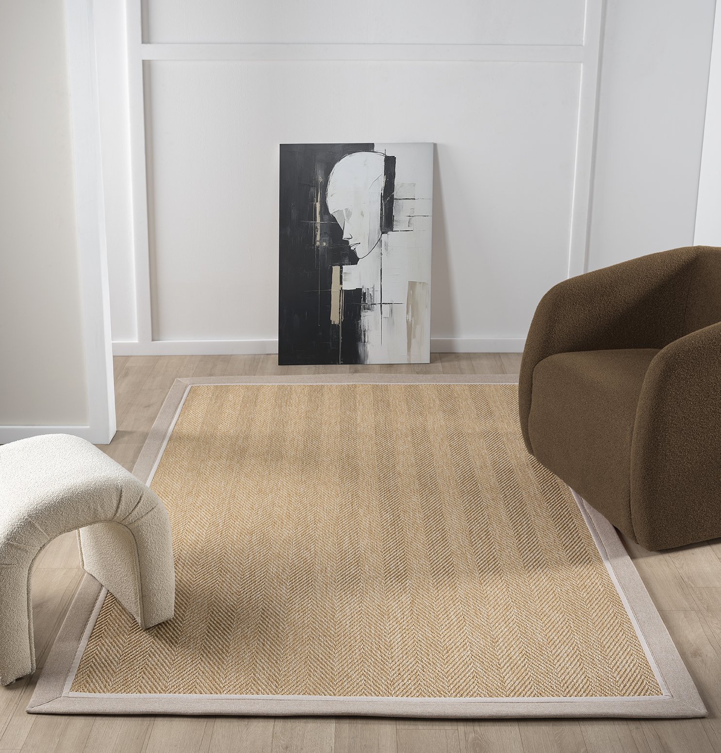 Bombay 665 Bej Sisal Bej / Krem Bordür