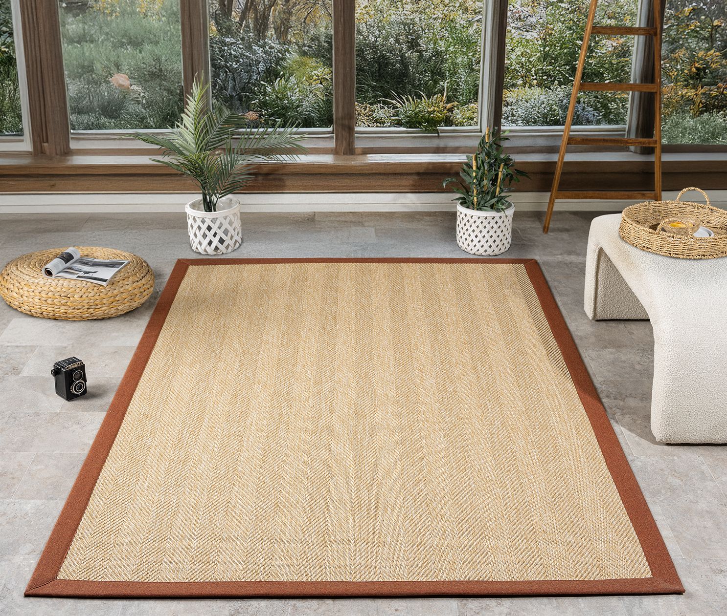 Bombay 665 Bej Sisal Terra Bordür