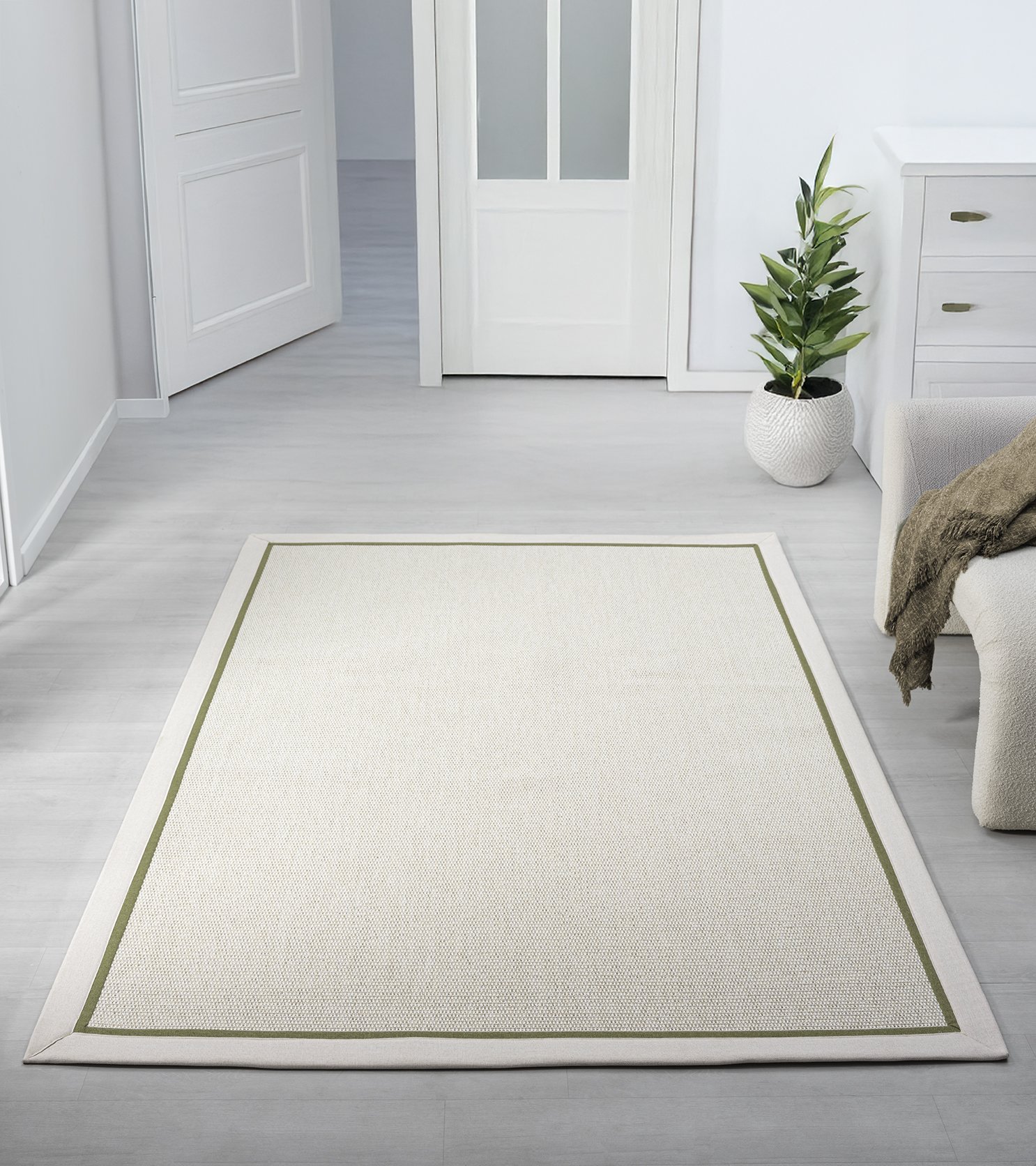 Bombay 664 Krem Sisal Krem / Yeşil Bordür