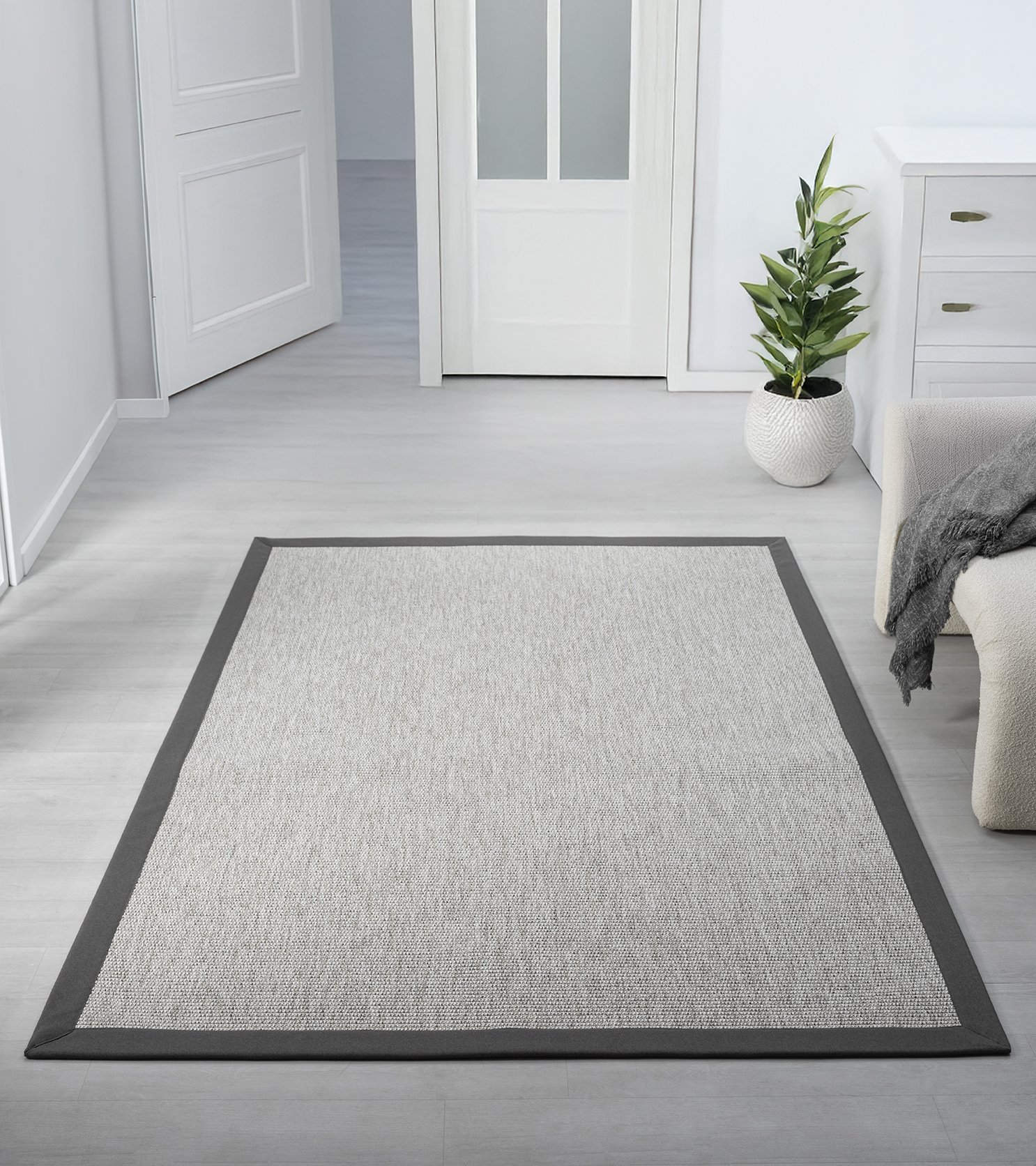 Bombay 664 Gri Sisal Antrasit Bordür