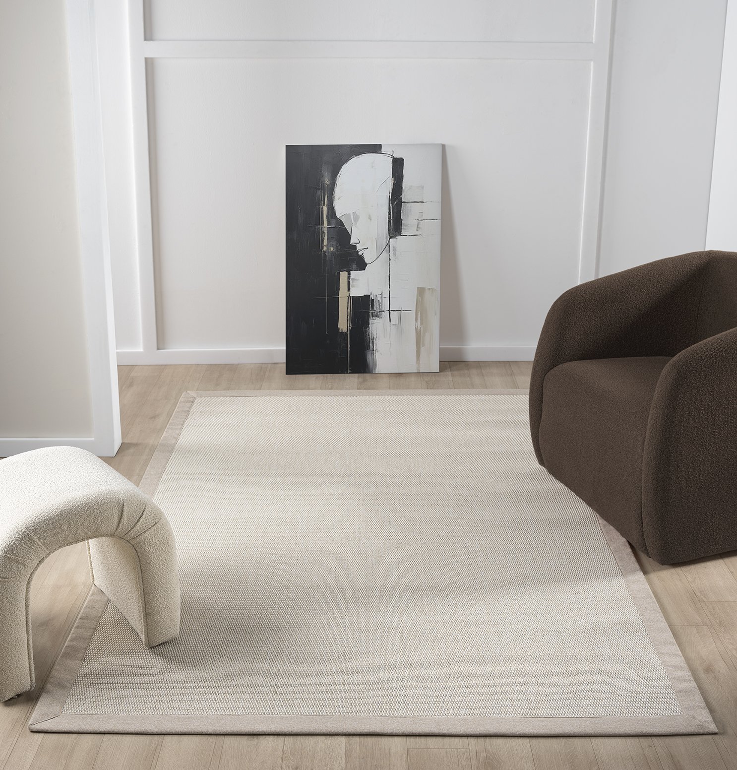 Bombay 664 Krem Sisal Bej Bordür