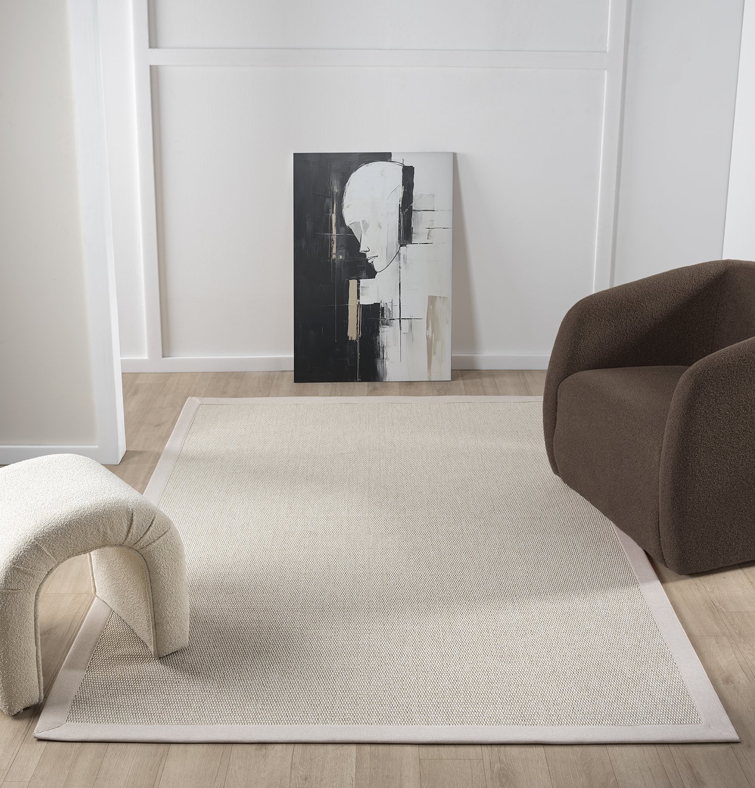 Bombay 664 Krem Sisal Krem Bordür