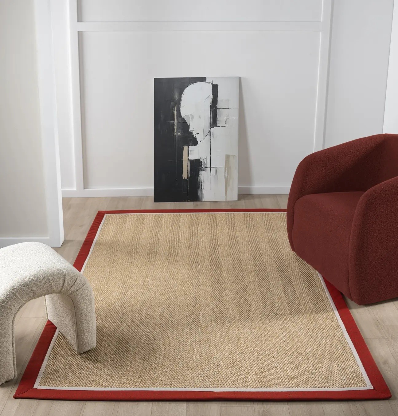 Bombay 665 Bej Sisal Bordo / Krem Bordür