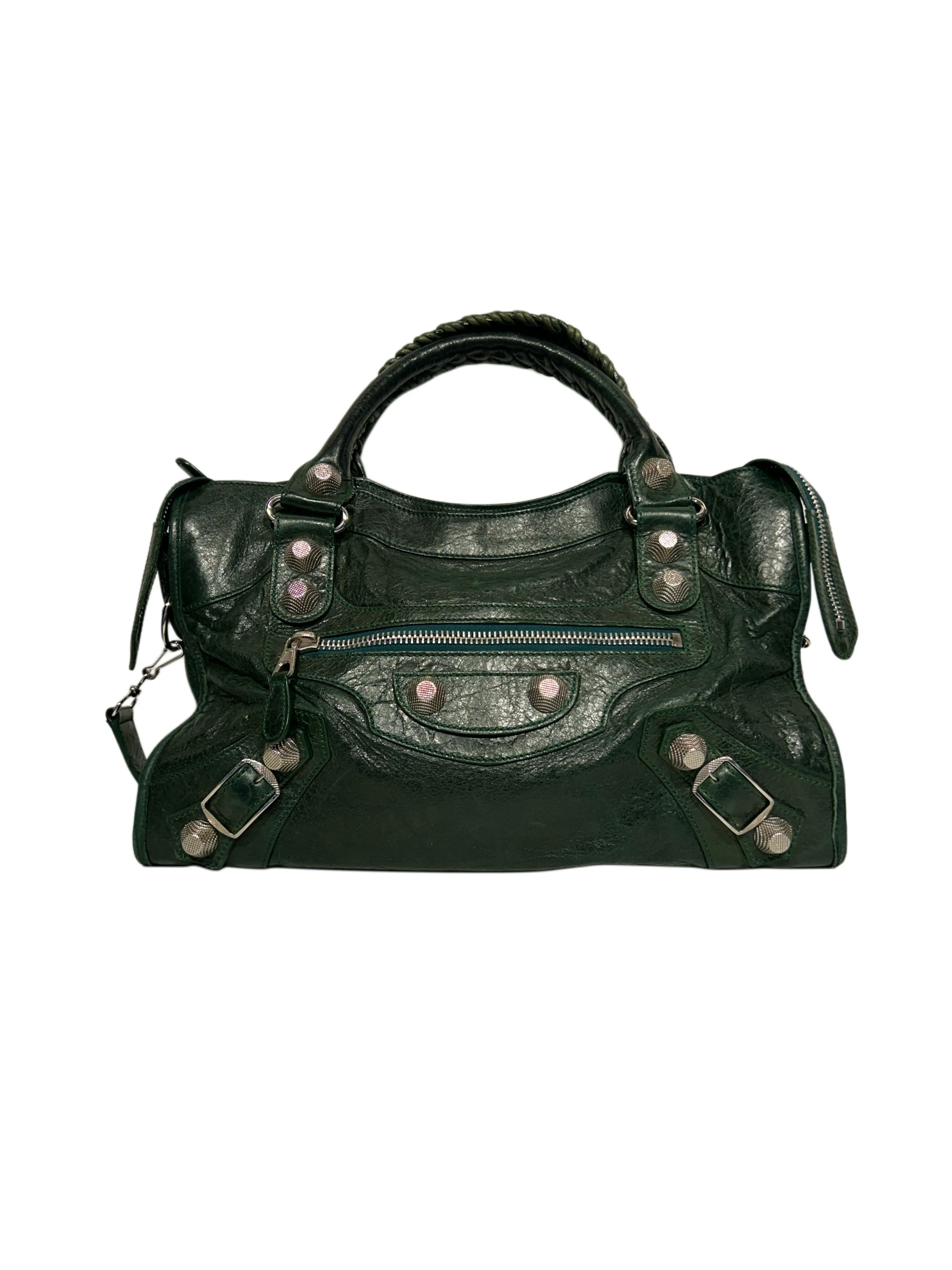 バッグ Balenciaga The Giant City Shoulder Bag BALENCIAGA City Bag Giant Stud Dark Green