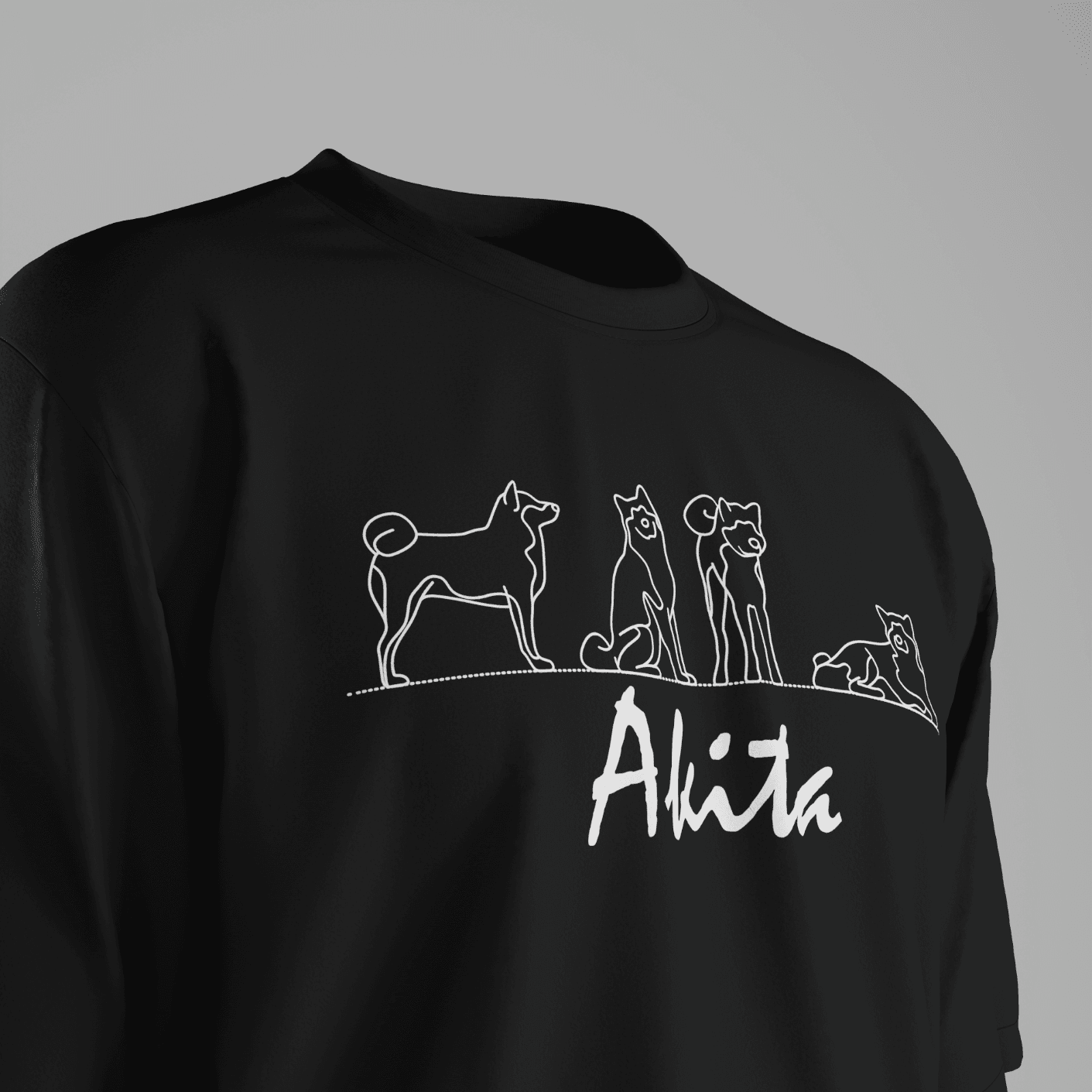 Akita Silüet Unisex T-Shirt