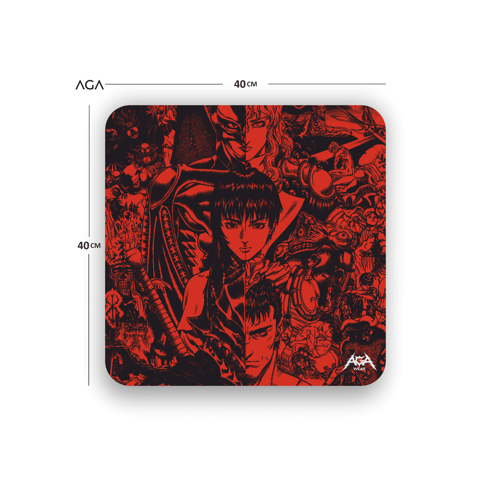 BERSERK COLLAGE RED MOUSE PAD