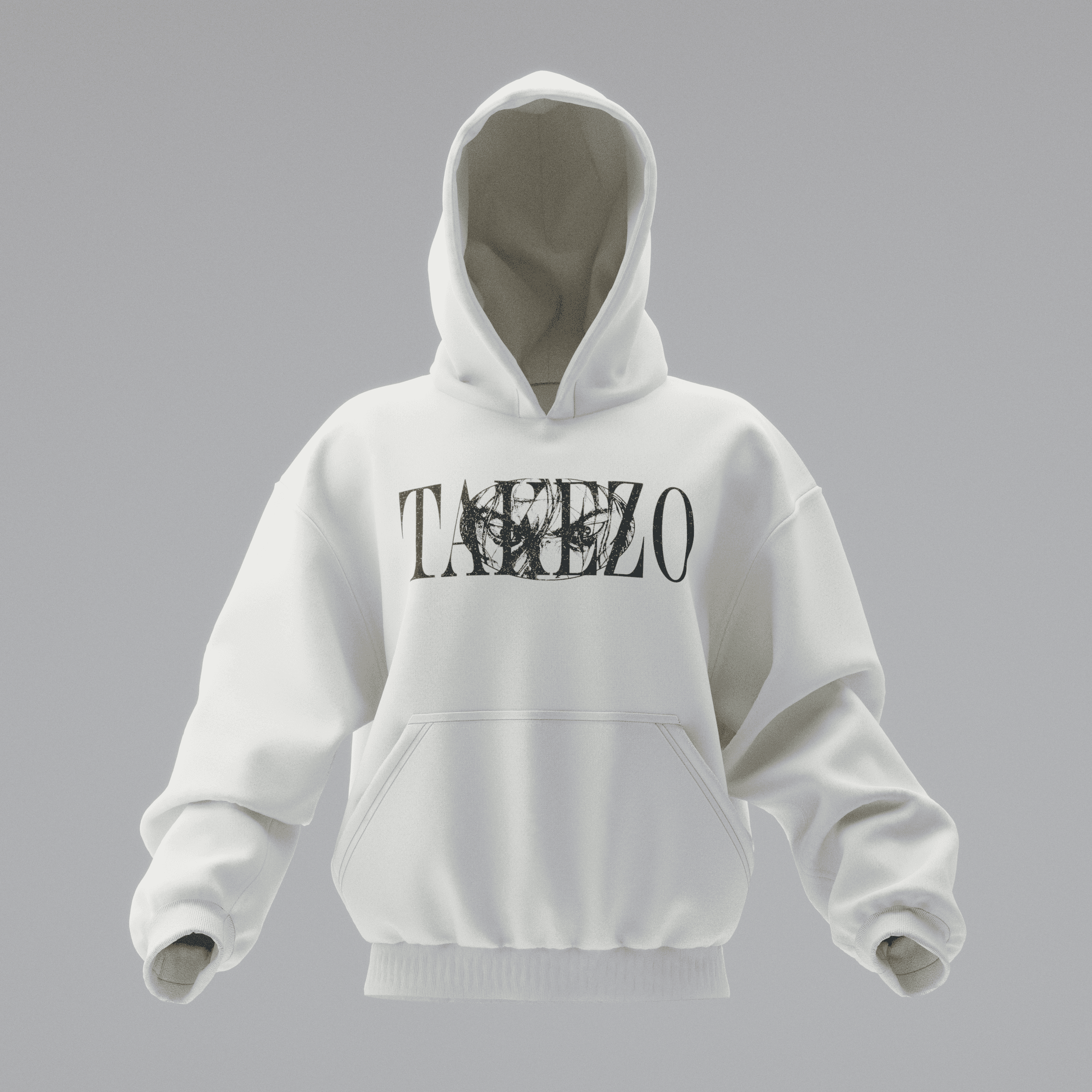 VAGABOND TAKEZO WHITE Oversize Unisex Hoodie