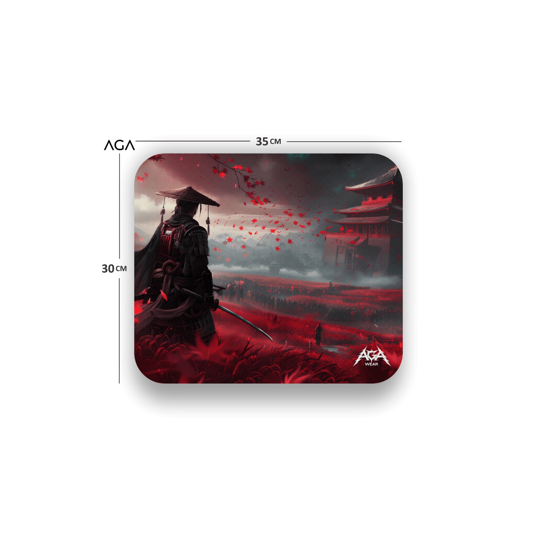 Samurai Red Rose Mouse Pad