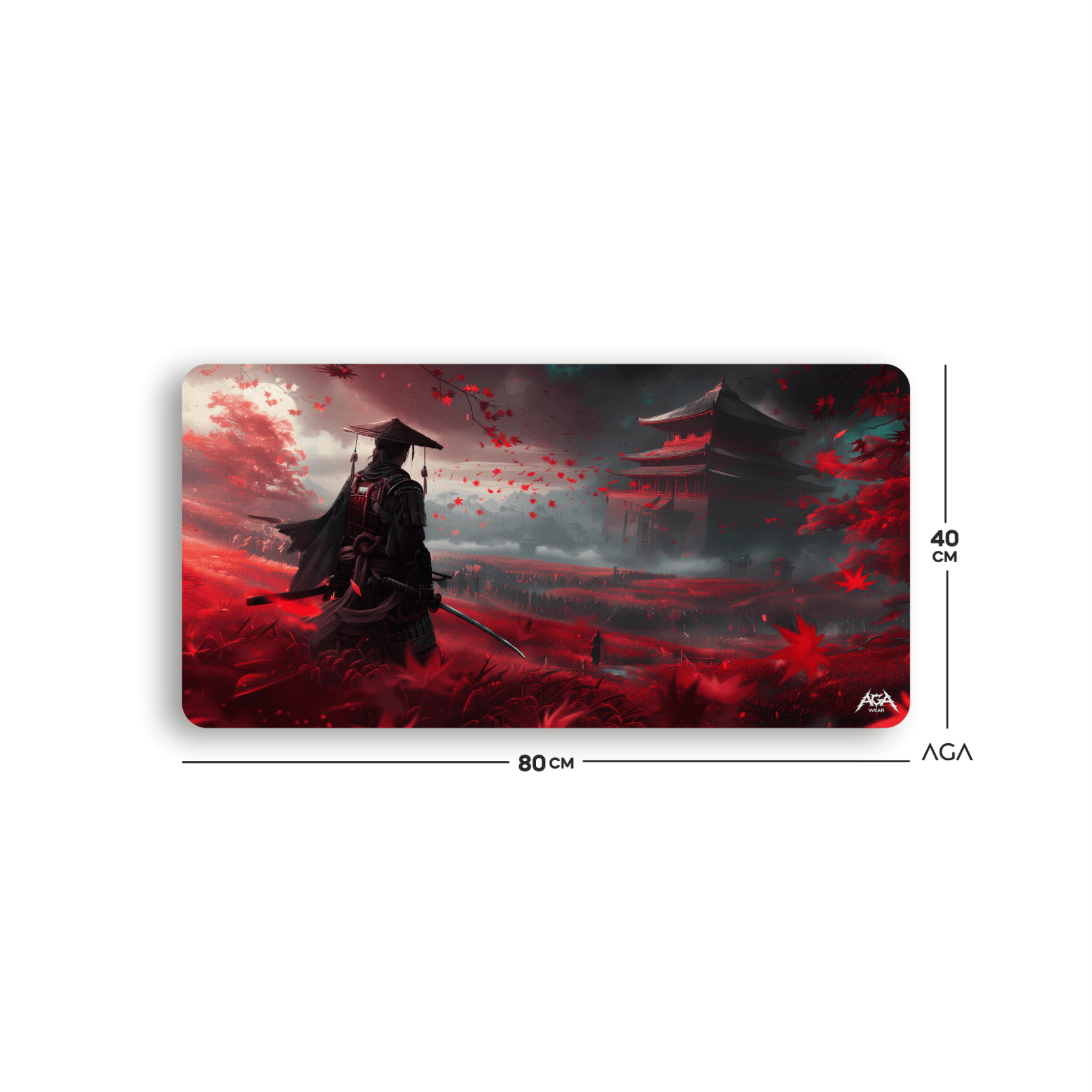 Samurai Red Rose Mouse Pad