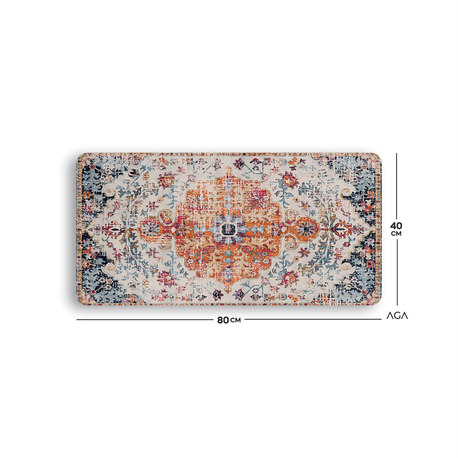 TEAL BOHO CARPET MOUSE PED